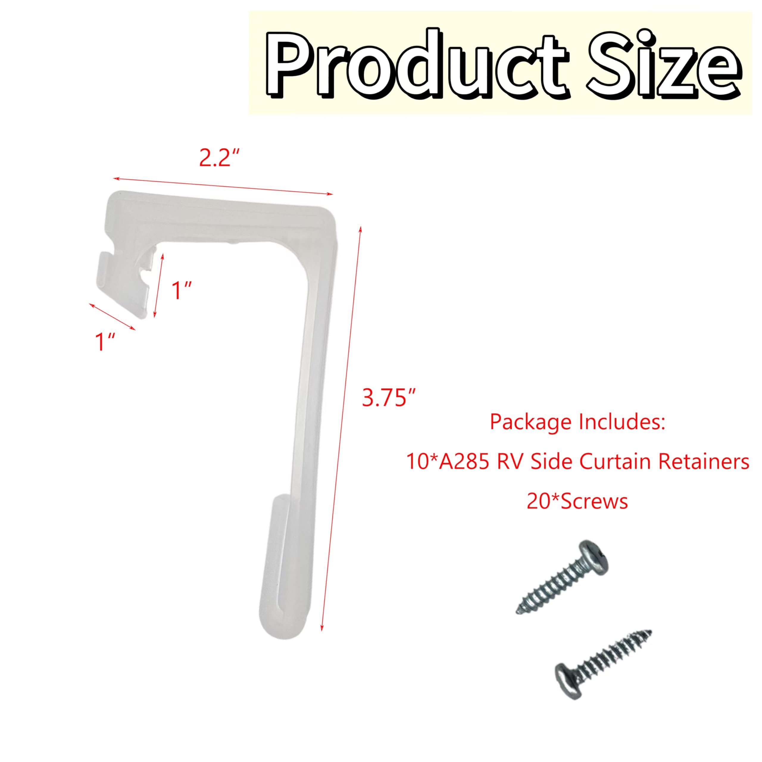 ARYEIELLSOW A285 RV Side Curtain Hold Down - White Plastic Clips with Screws, 4 Pack, Window Covering Hardware for Campers