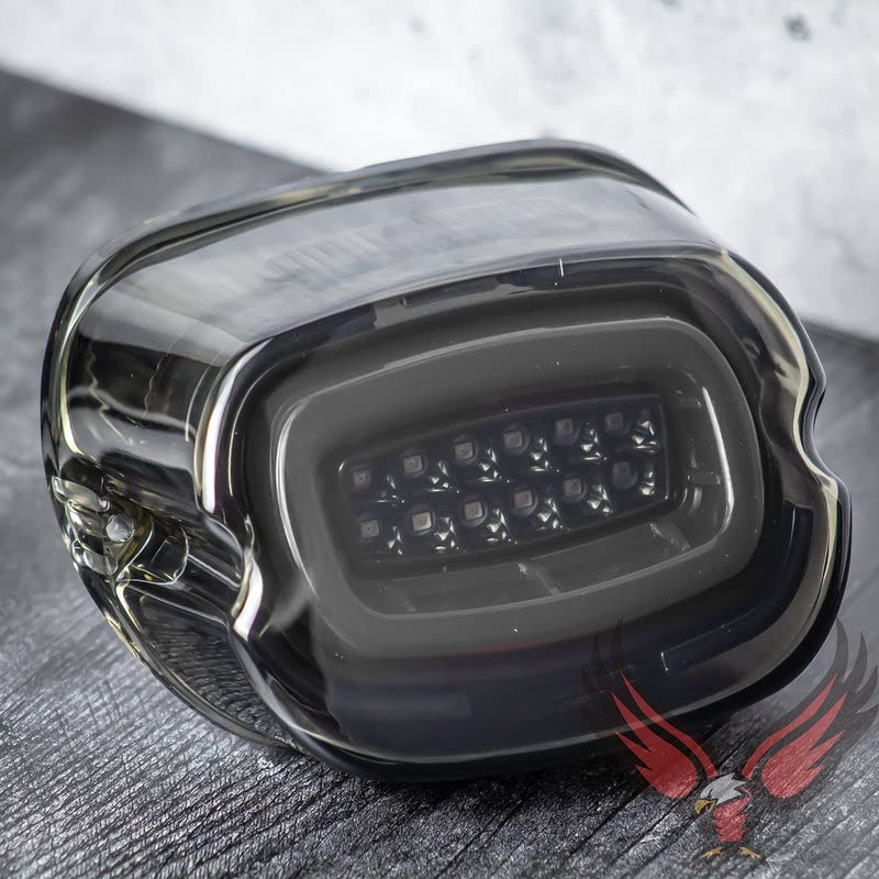 Eagle Lights HALOZ Layback LED Tail Light with Turn Signals for Harley Davidson - Smoked Finish