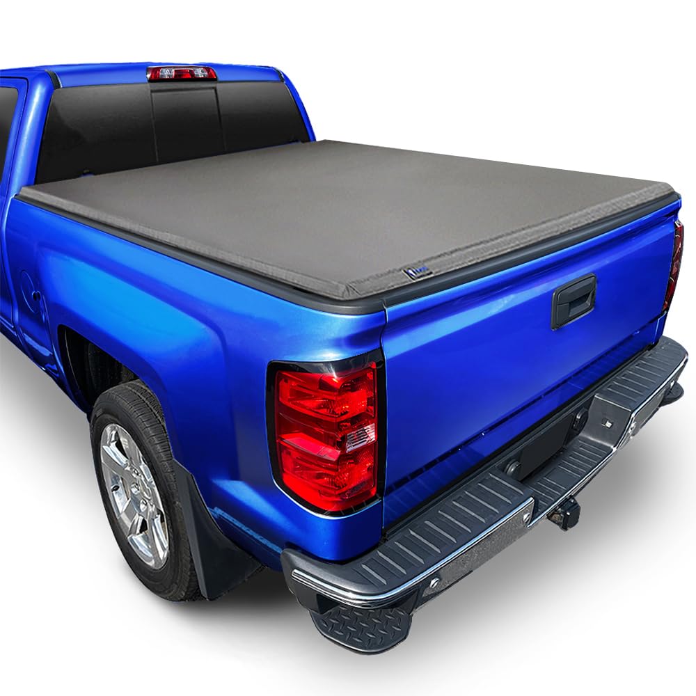 Tyger Auto T3 Soft Tri-Fold Truck Bed Tonneau Cover Compatible With 2014-2018 Chevy Silverado / Gmc Sierra 1500; 2015-2019 2500H