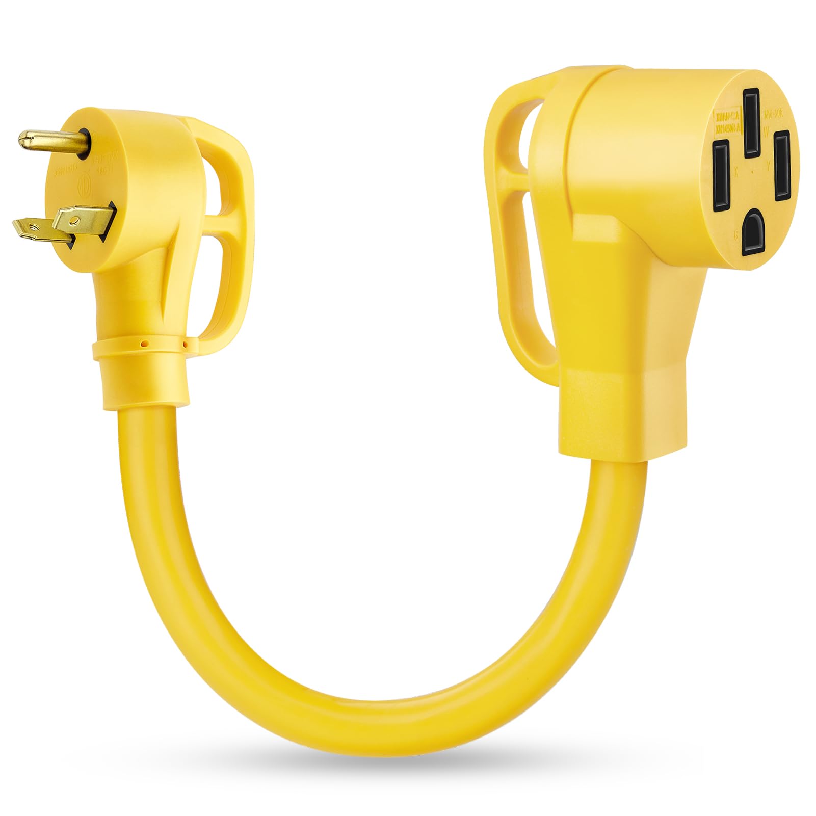 Kohree 30 Amp To 50 Amp Rv Plug Adapter 18'', Heavy Duty Rv Dogbone Electrical Adapter 30A Male To 50A Female Power Cord With Gr