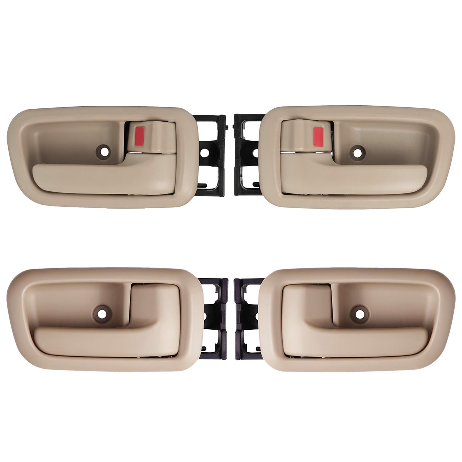 Lcyolada Set Of 4 Interior Door Handles W/Bezel (Beige) Compatible With 2000-2006 Toyota Tundra (Standard/Extended Cabs Only),Fr