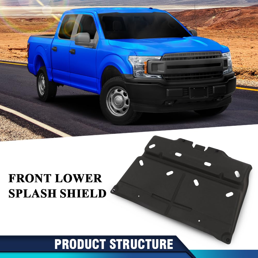 PIT66 Splash Panel Shield Under Diaper Compatible with 2015-2020 Ford F150 with Gasoline Engine/Not Fit Raptor Model/Not Fit 3.0