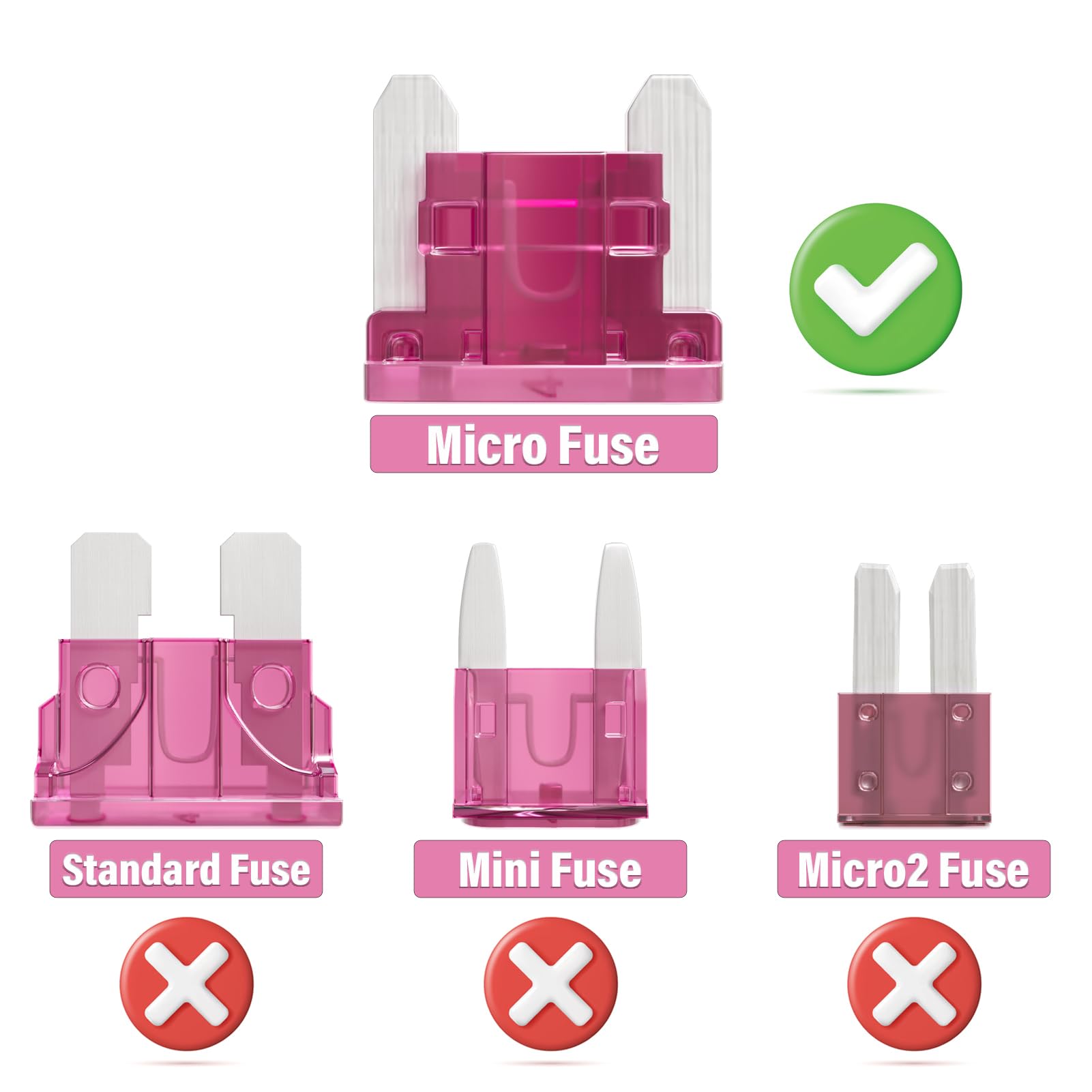 ALLECIN 4A Low Profile Mini Fuse 4 Amp Micro Car Fuses 4Amp Auto Blade Fusible Automotive Fusibles para Carro for RV Boat Automo