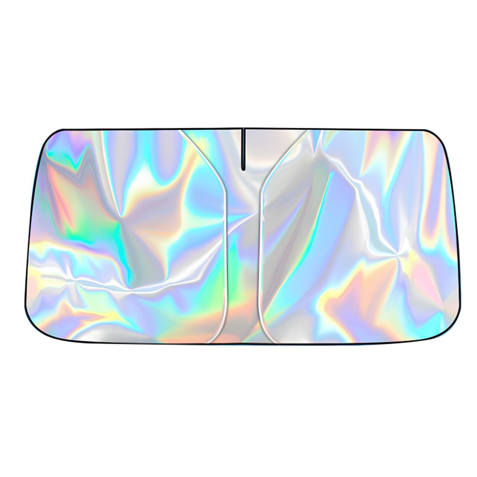 YYTQP Car Windshield Sun Shade with Storage Pouch, Foldable Laser Titanium Silver Front Window Shield Blocker Screen Visor Prote