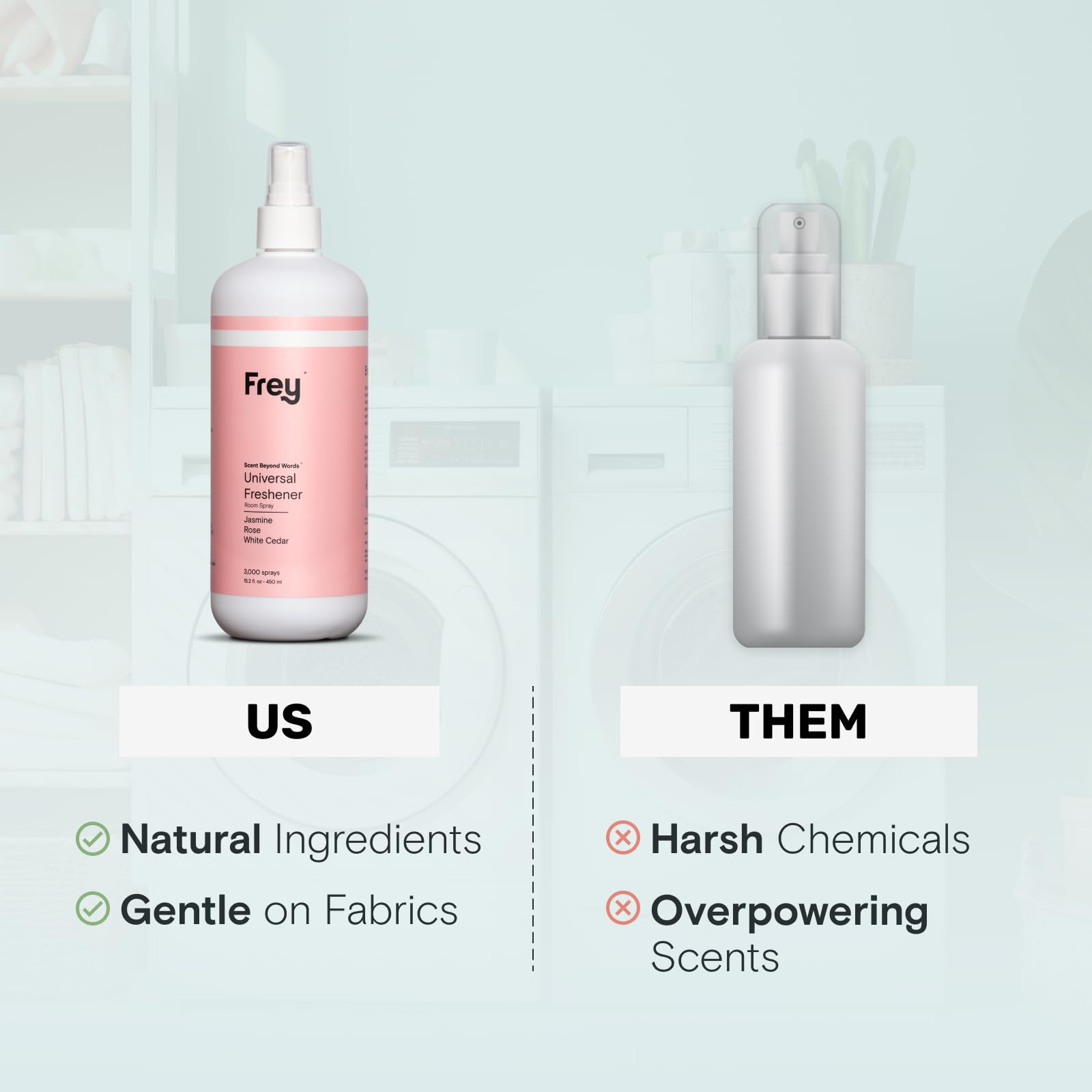 Frey Air Freshener Spray - Jasmine Rose & White Cedar | Natural Deodorizer & Odor Eliminator | Pack Of 2