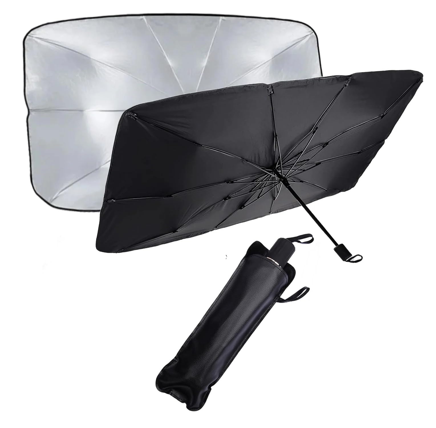 Dhanvine Car Windshield Umbrella, Foldable Car Sunset Umbrella Cover UV Block Car Front Window Protection Yourself and Car Summe