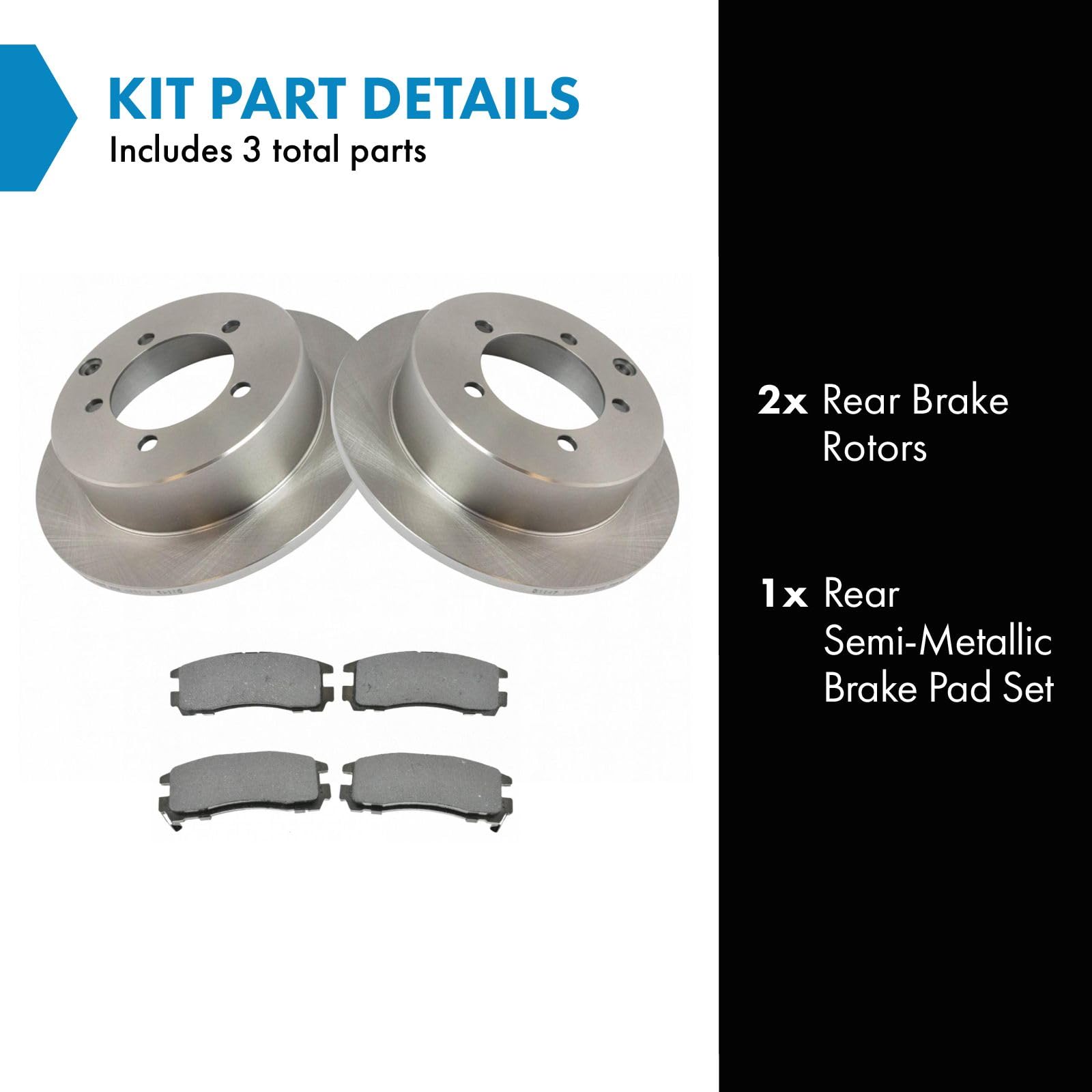 Trq Rear Brake Rotor & Pad Kit For Sebring Avenger Stratus Eclipse Galant