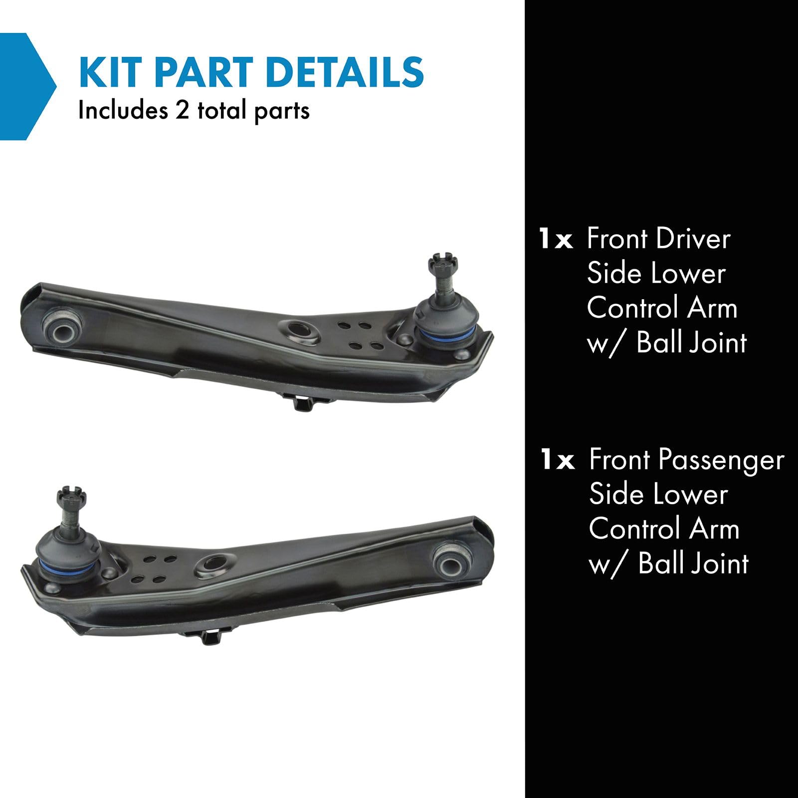 Trq Front Lower Control Arm With Ball Joint Set Compatible With 1963-1965 Ford Falcon 1965-1966 Mustang 1960 Ranch Wagon 1961-19