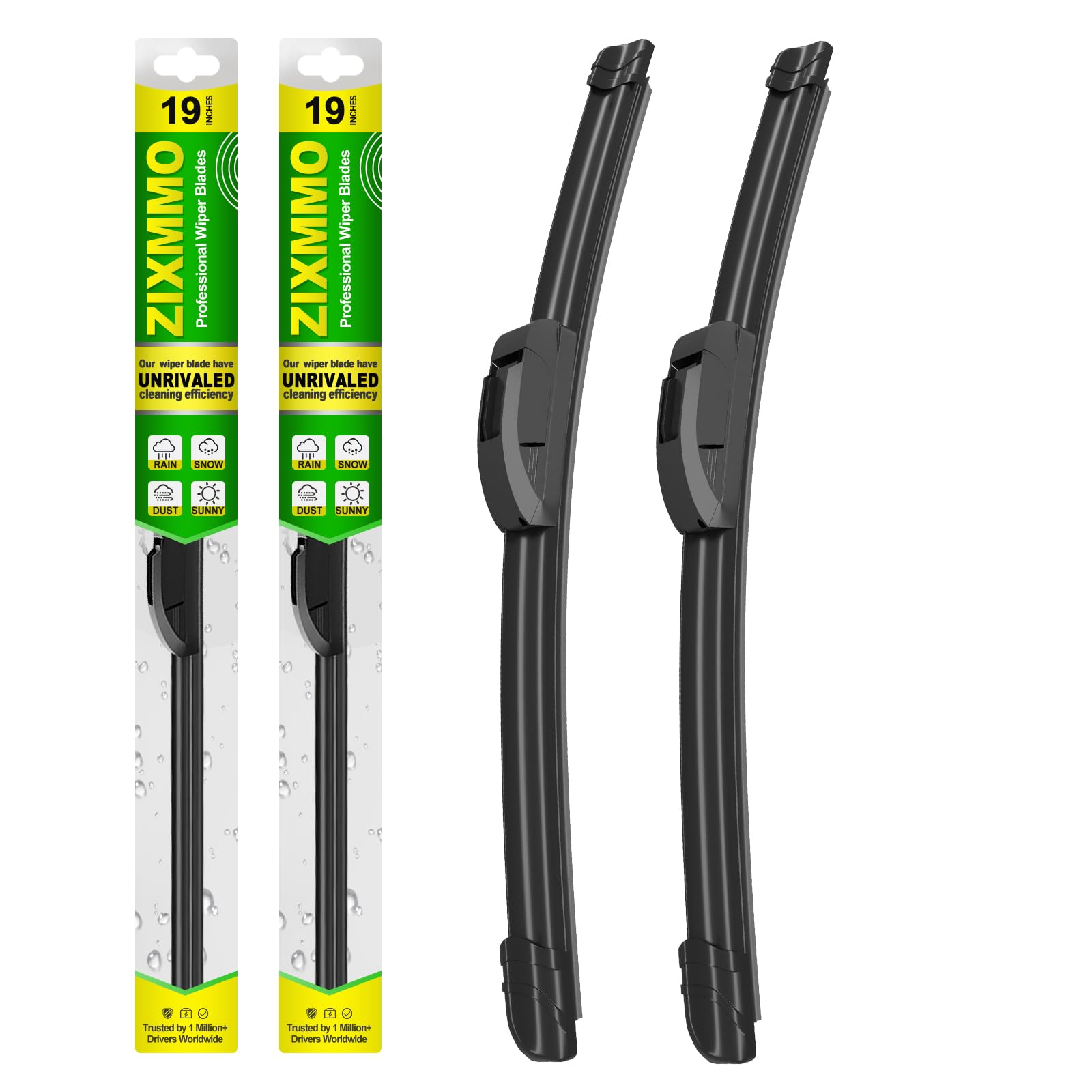 Zixmmo Quality 19In + 19In Premium All-Season Windshield Wiper Blades For Original Equipment Replacement(Set Of 2)