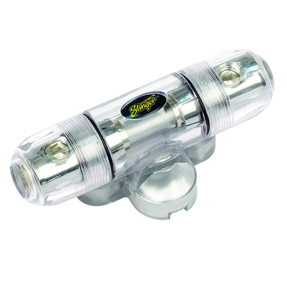 Stinger Spd5101 Agu Fuse Holder With 4/8 Gauge Inputs And Shockrome Finish,Silver