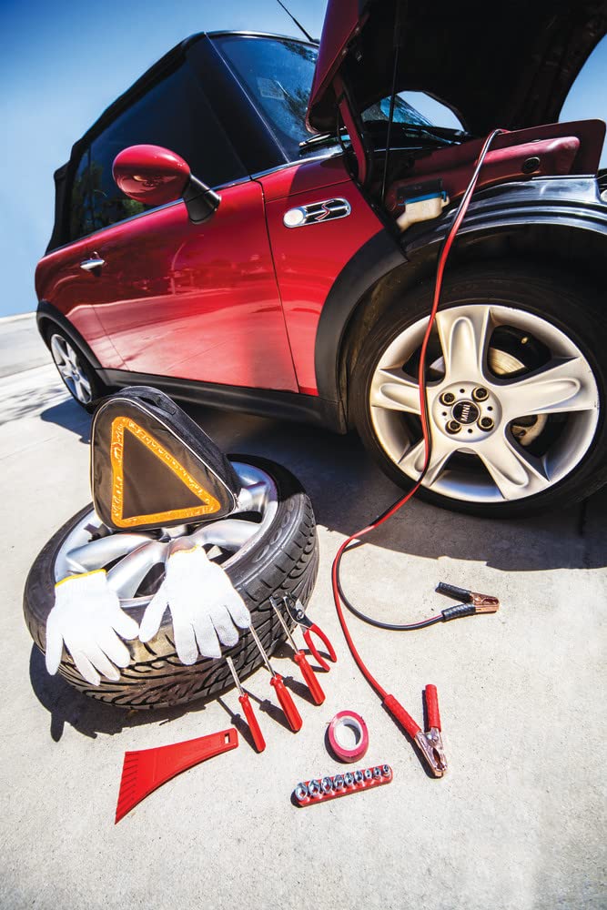 Picnic Time Ncaa Cincinnati Bearcats Emergency Car Kit - Auto Vehicle Safety Road Side Assistance With Jumper Cables And Car Too