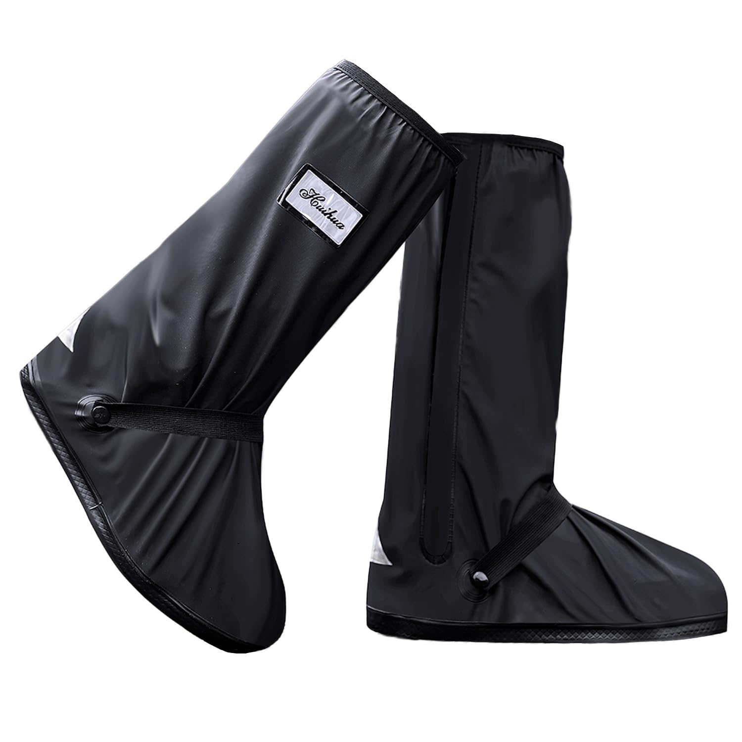 Ushth Black Waterproof Rain Boot Shoe Cover With Reflector (1 Pair)Xx-Large