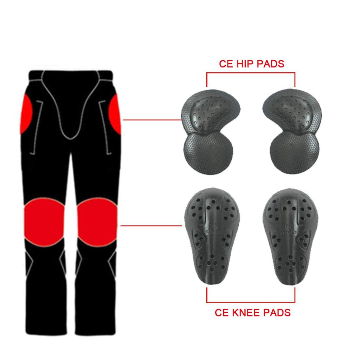 Men'S Motorcycle Riding Pants Denim Jeans Protect Pads Equipment With Knee And Hip Armor Pads Ves6 (Blue, S=28)