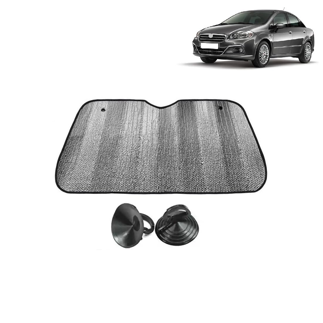 Car Windshield Sun Shade UV Rays Protector Silver Sunshade Solar Reflective suitable for Fiat LInea T2