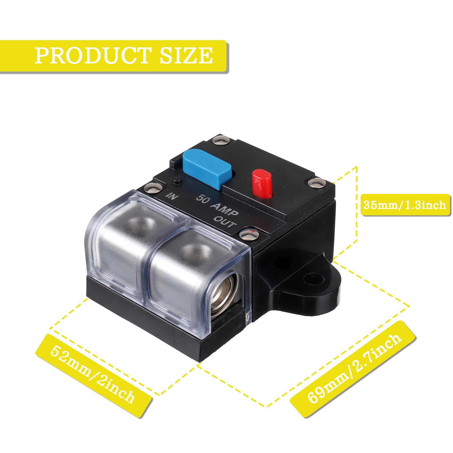 EPLZON 80A Resettable Circuit Breaker - 80 Amp Self Recovery with Manual Reset Button for Car Audio & Amps Protection