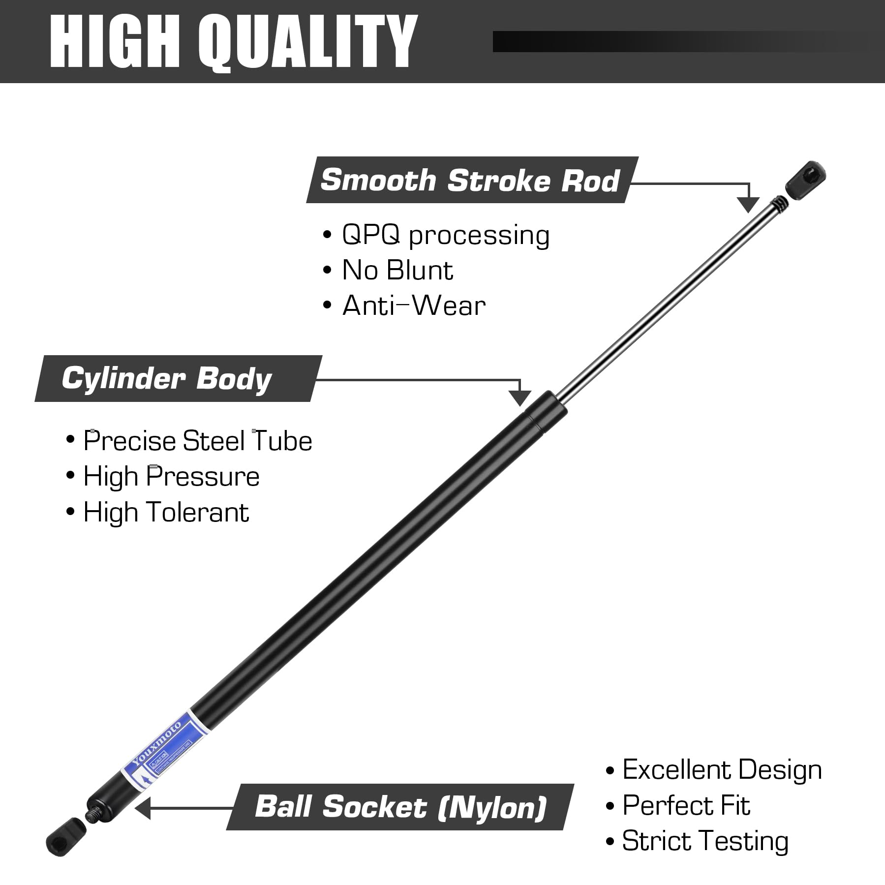6485 Front Hood Lift Supports Shock Struts Fit For Jeep Grand Cherokee 2011 2012 2013 2014 2015 2016 2017 2018, Pack Of 2