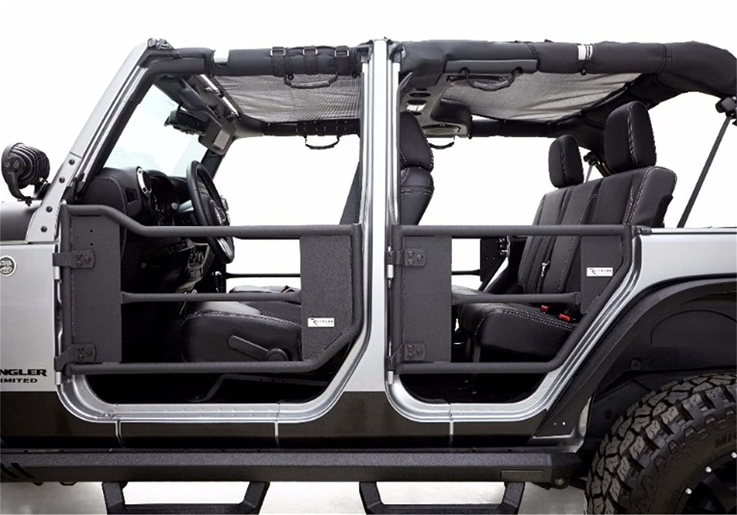 Rampage Products Trail Doors For Jeep Wrangler Jk | 4-Piece Set, Removable Mesh Net, Steel, Black | 7684 | Fits 2007-2018 Jeep W