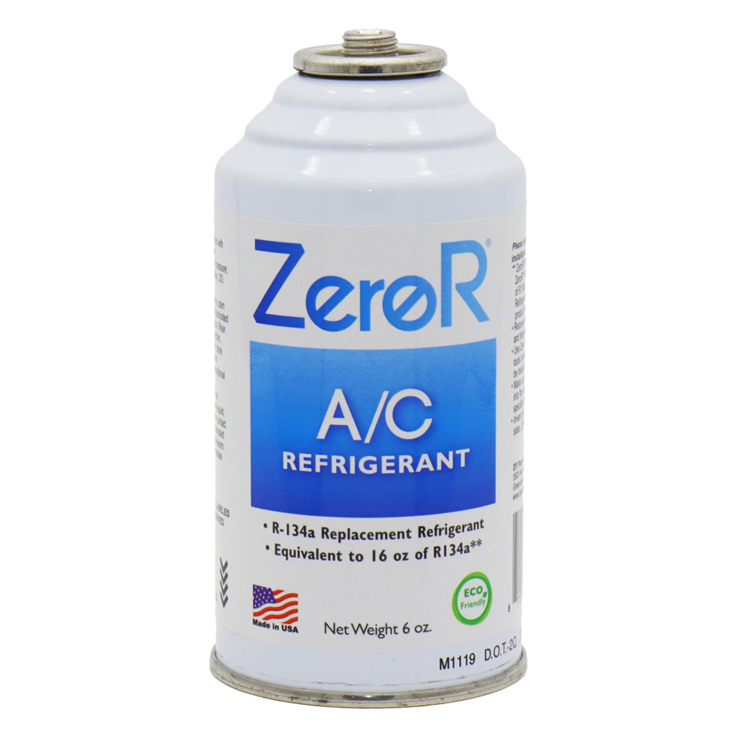 ZeroR AC Refrigerant R134a Replacement - 2x6oz Cans with 24" HD Can Tap Gauge - Model Z134HDK