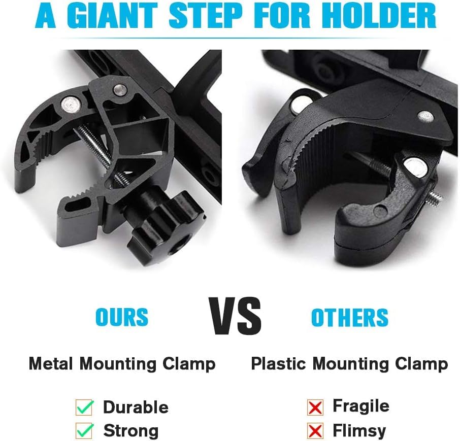 Kemimoto Atv Cup Holder Motorcycle Bottle Holder Universal Drink Holder With 0.6-1.56In Metal Clamp For 20Oz Bottle For Bike Boa