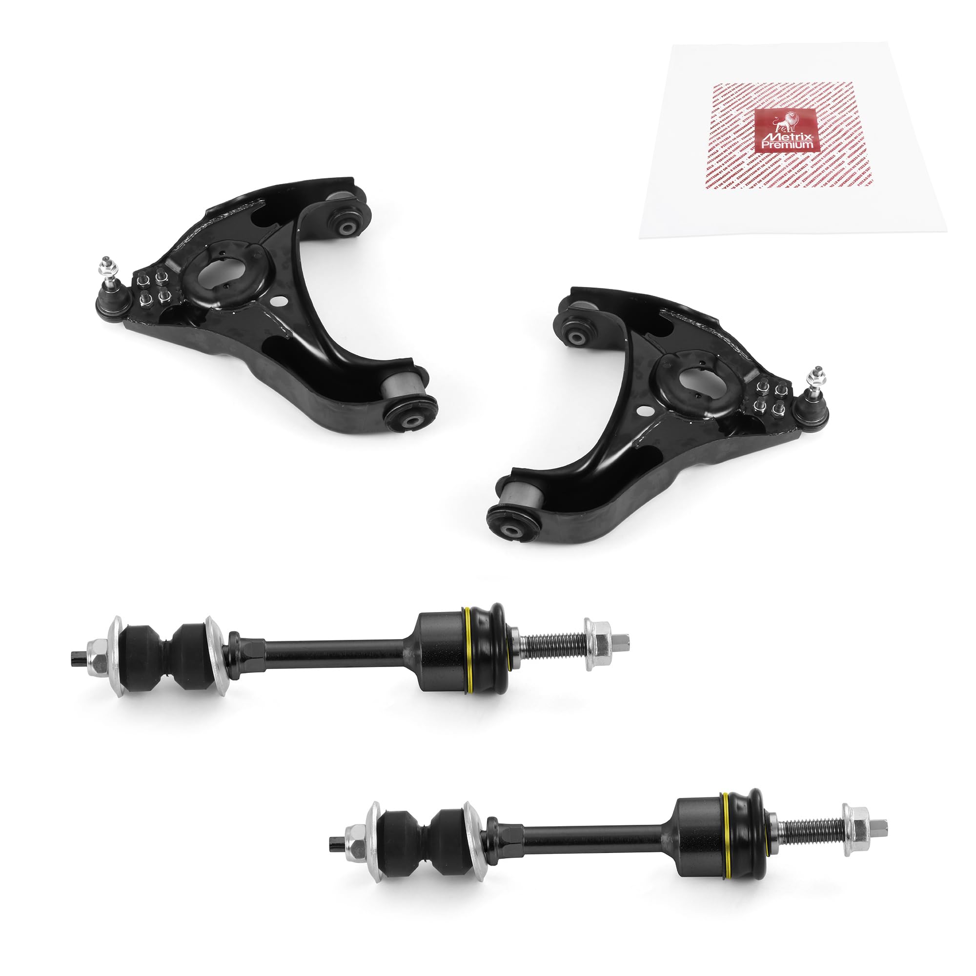 Metrix Premium Chassis Parts - 4 Pc Front L/R Lower Control Arm & Front L/R Sway Bar Stabilizer End Link Kit Fits 11-12 Ram 1500