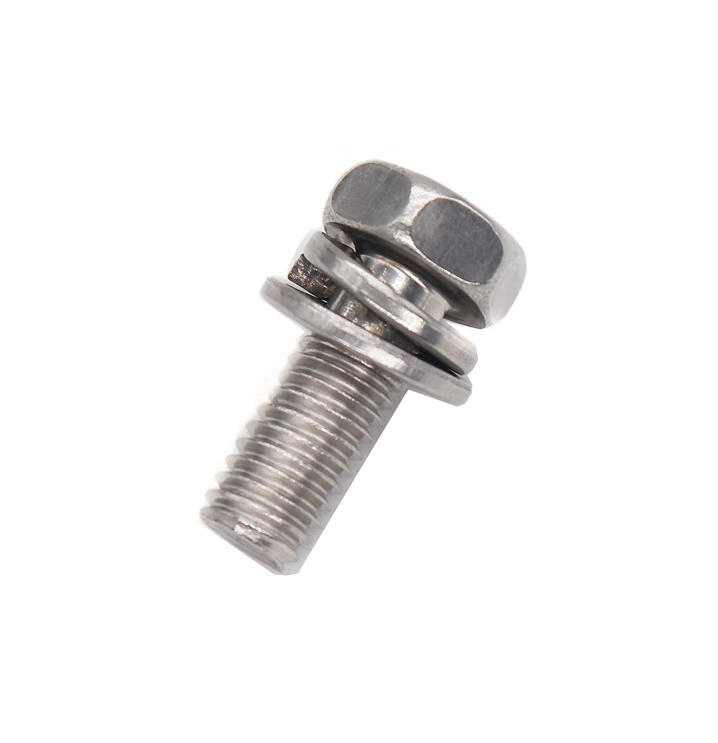 binifiMux M5 Battery Terminal Bolts and Nuts, Stainless Steel, 10-Pack, Silver Tone, Model CF-991
