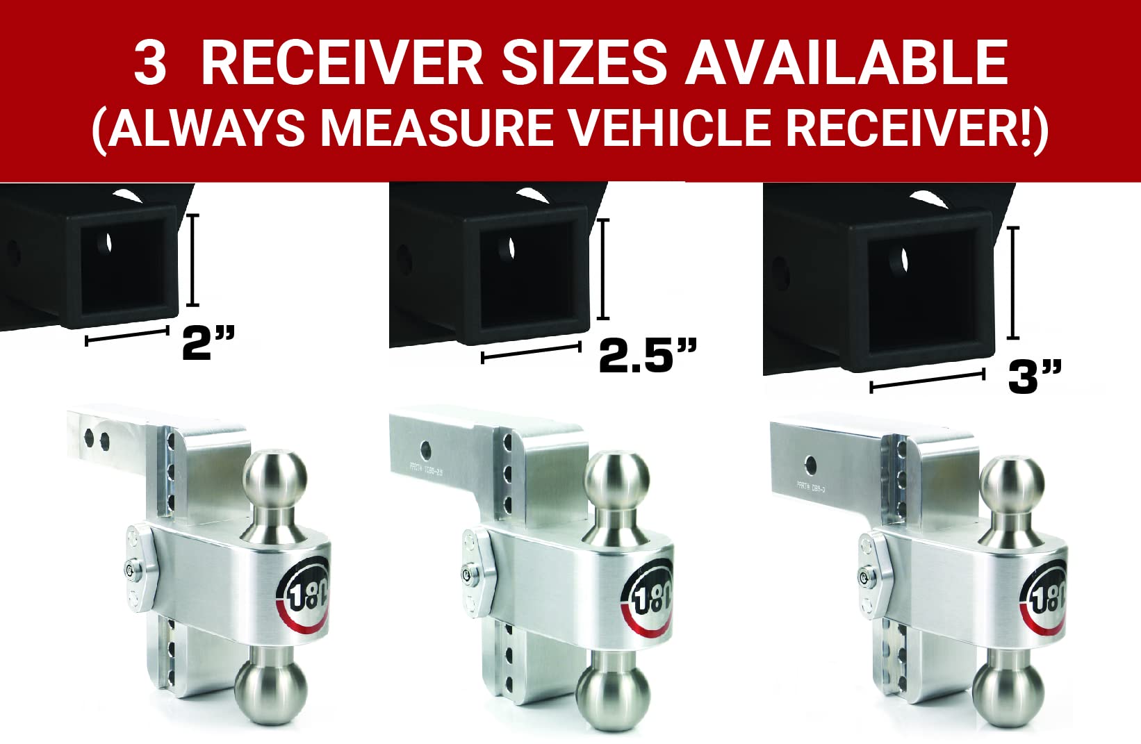 Weigh Safe Adjustable Trailer Hitch Ball Mount - 4 Adjustable Drop Hitch For 2.5 Receiver - Premium Heavy Duty Aluminum Trailer Tow Hitch W/ Stainless Steel Tow Balls (2 & 2 5/16) - 18,500 Lbs Gtw