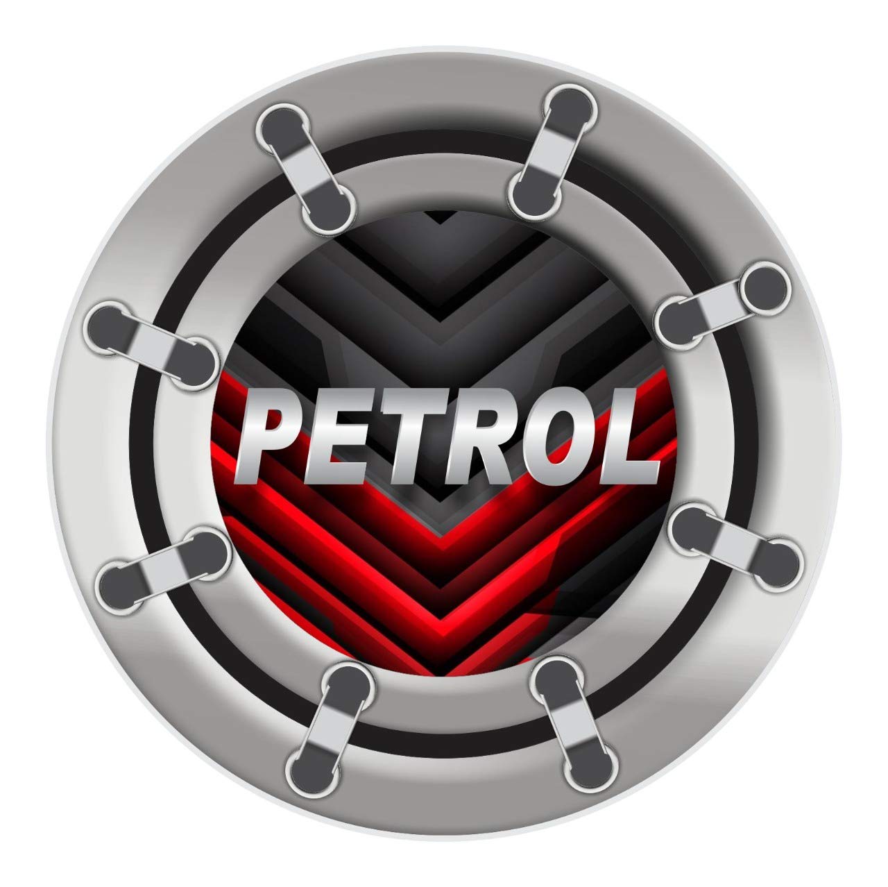 JUST CARE Petrol Sticker/Decals/Fuel Badge/Graphics SelfAdhesive For Universal Car (New Petrol Red Sticker)