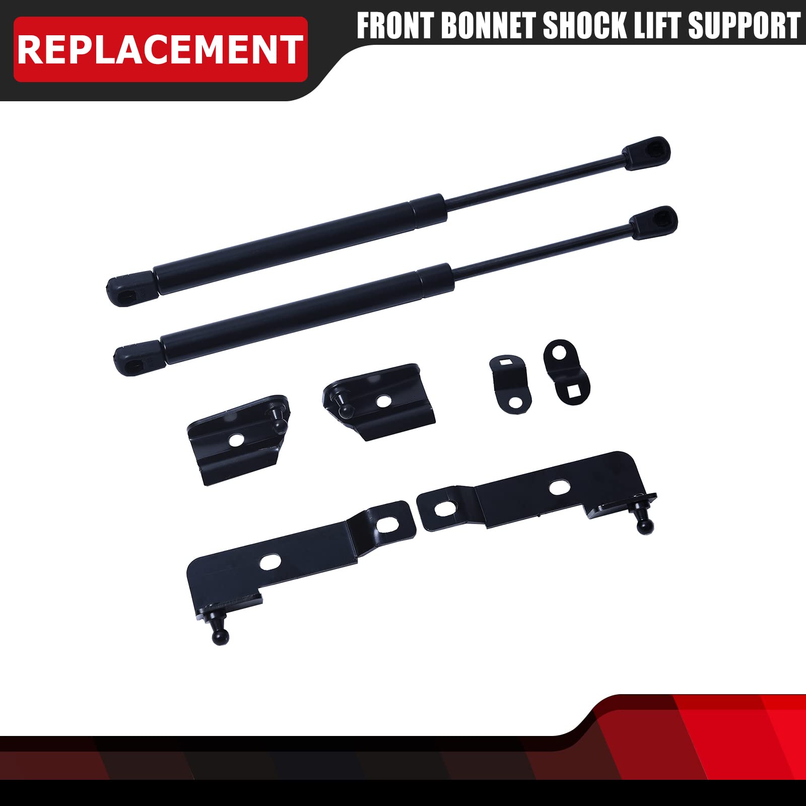 Pair of Front Bonnet Hood Shock Rod Kit Gas Charged Shock Dampers Spring Struts Bar Compatible with Nissan Navara Frontier D40 P