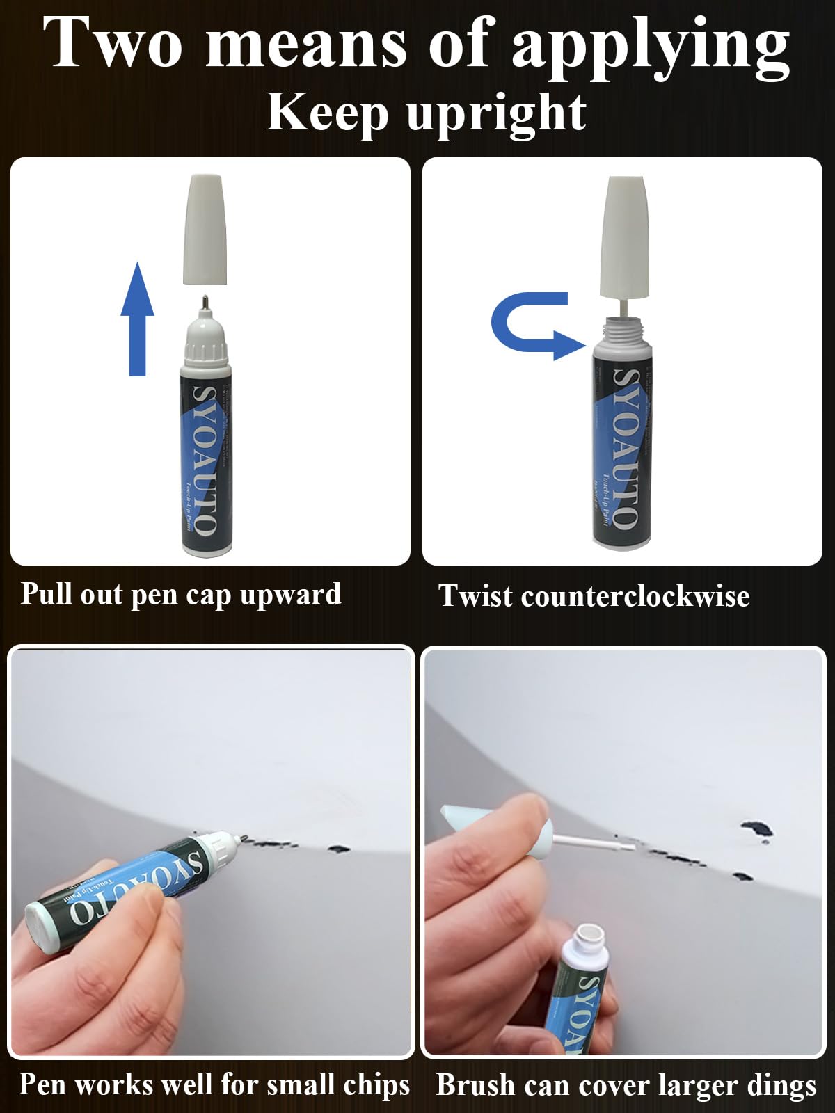 Syoauto Summit White Gaz Touch Up Paint Fit For Chevrolet Auto Touch Up Paint Scratch Repair Automotive Paint Scratch Remover 2