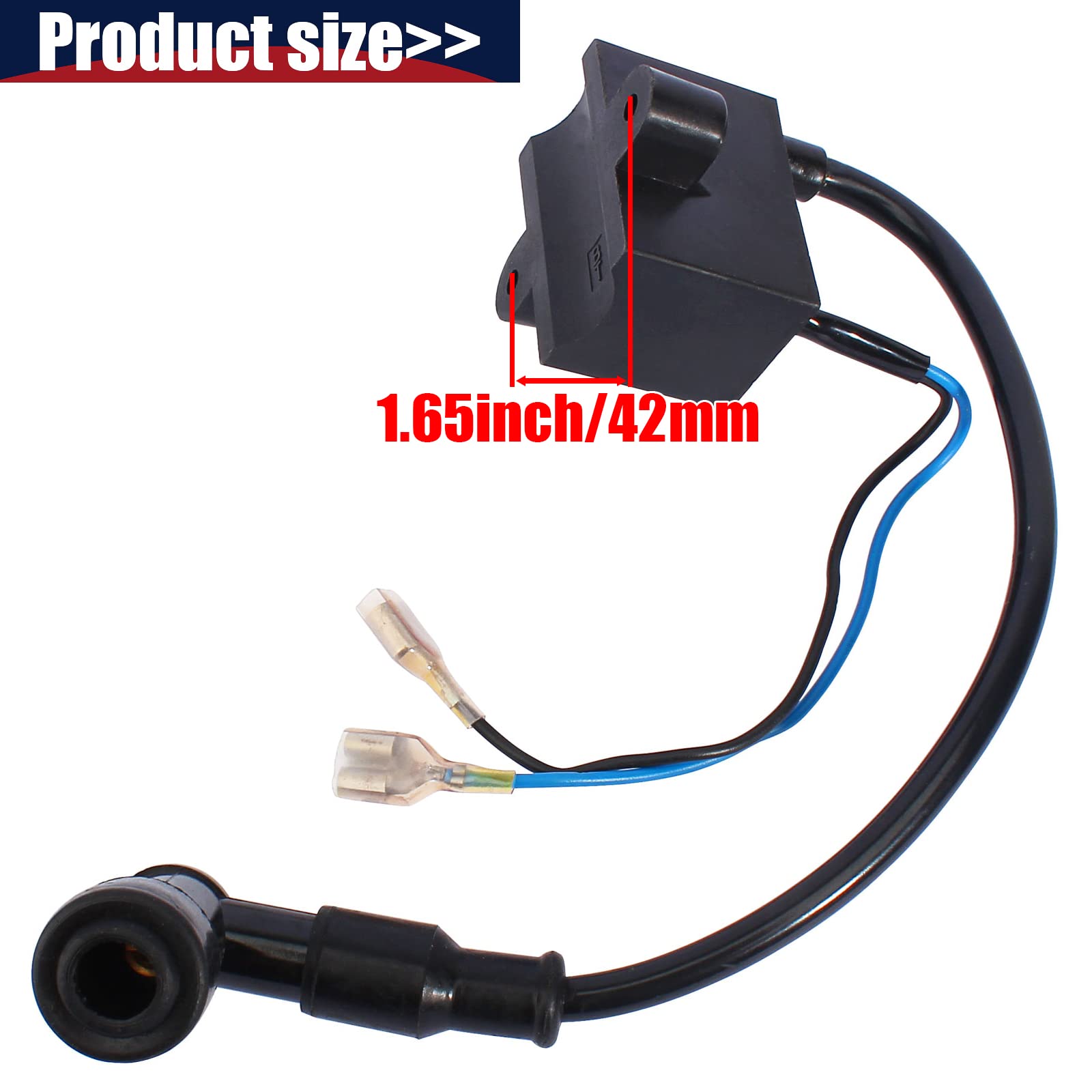 QAZAKY CDI Ignition Coil Spark Plug for 49cc-80cc 2-Stroke Engine - Model Z9043-PUK-MFN