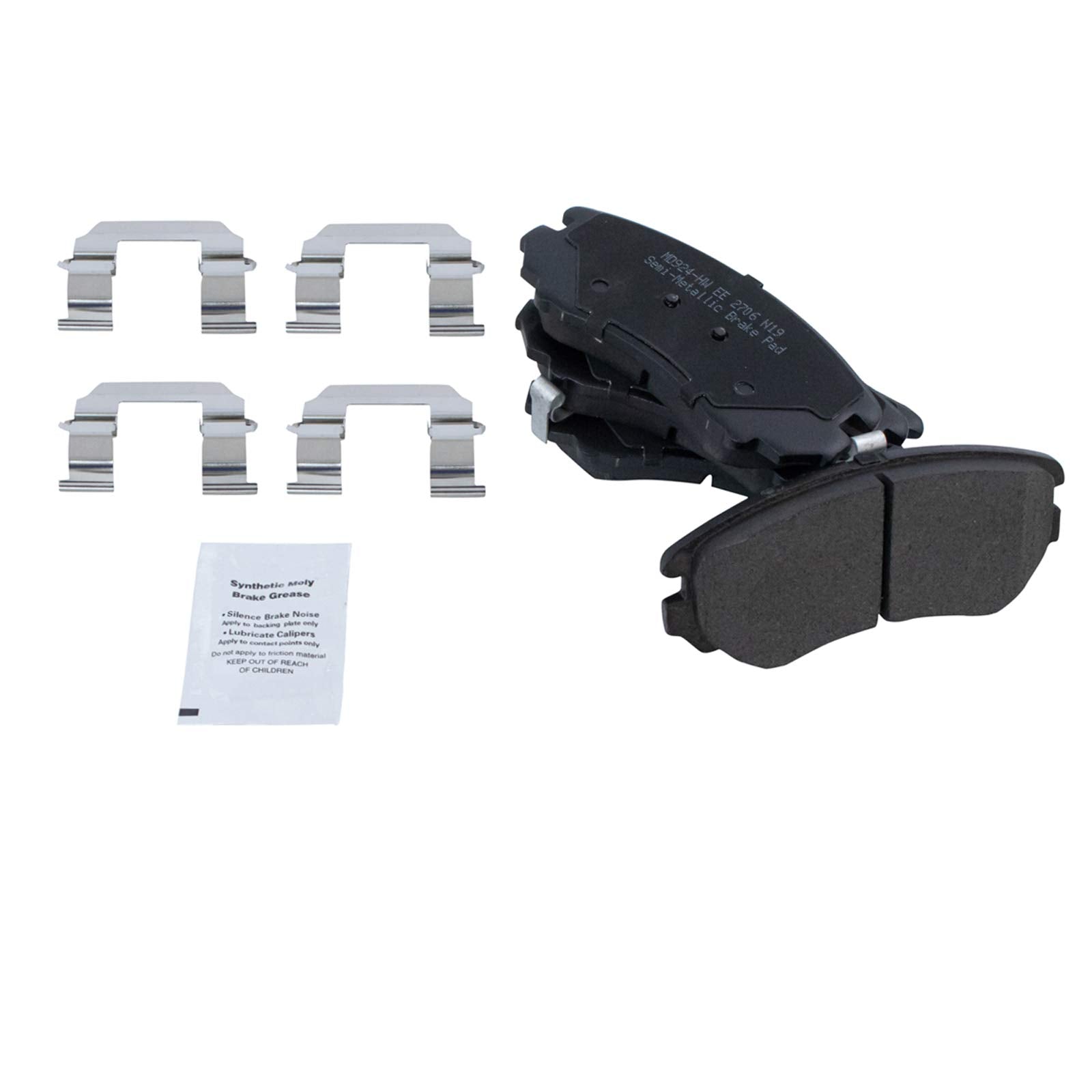 Trq Front Disc Brake Rotor & Metallic Brake Pad Kit Set Compatible With 2002 Kia Optima / 2003 Hyundai Sonata