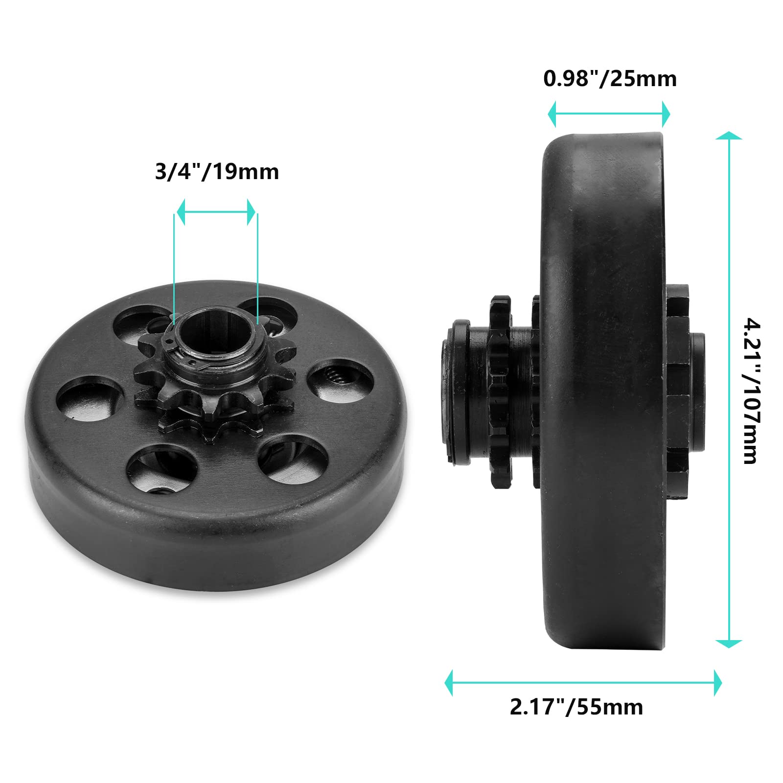 SEHNSUCHT Go Kart Clutch 3/4" Bore 10T with #40/41/420 Chain for Predator 212 & Honda Engines, Up to 6.5HP