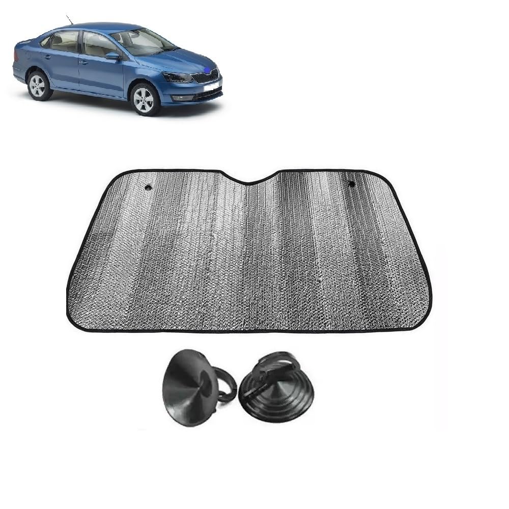 Car Windshield Sun Shade UV Rays Protector Silver Sunshade Solar Reflective suitable for Skoda Rapid