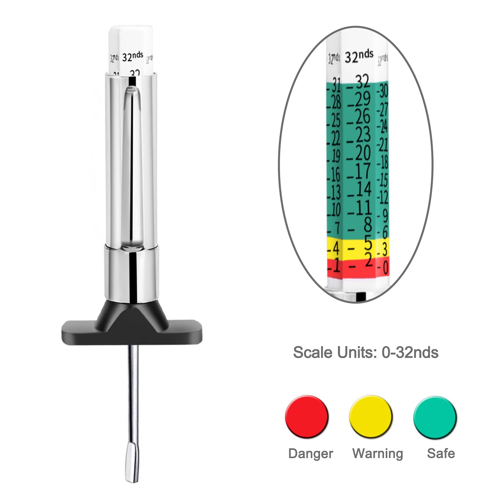 Godeson Pack Of 100 Smart Color Coded Tire Tread Depth Gauge