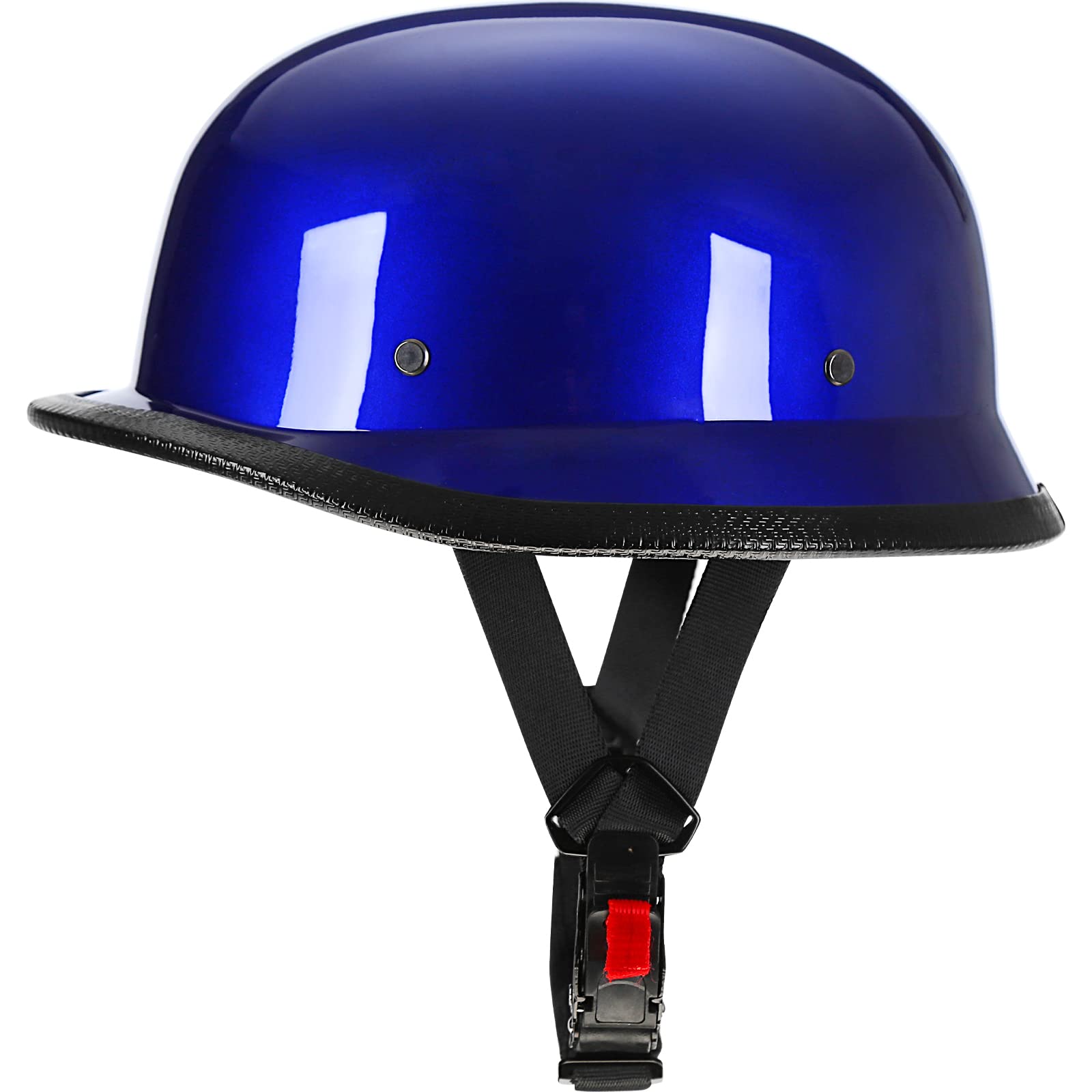 Yesmotor Half Shell Motorcycle Helmet - DOT Approved, Dark Blue, Medium, ABS with Cycling Glasses