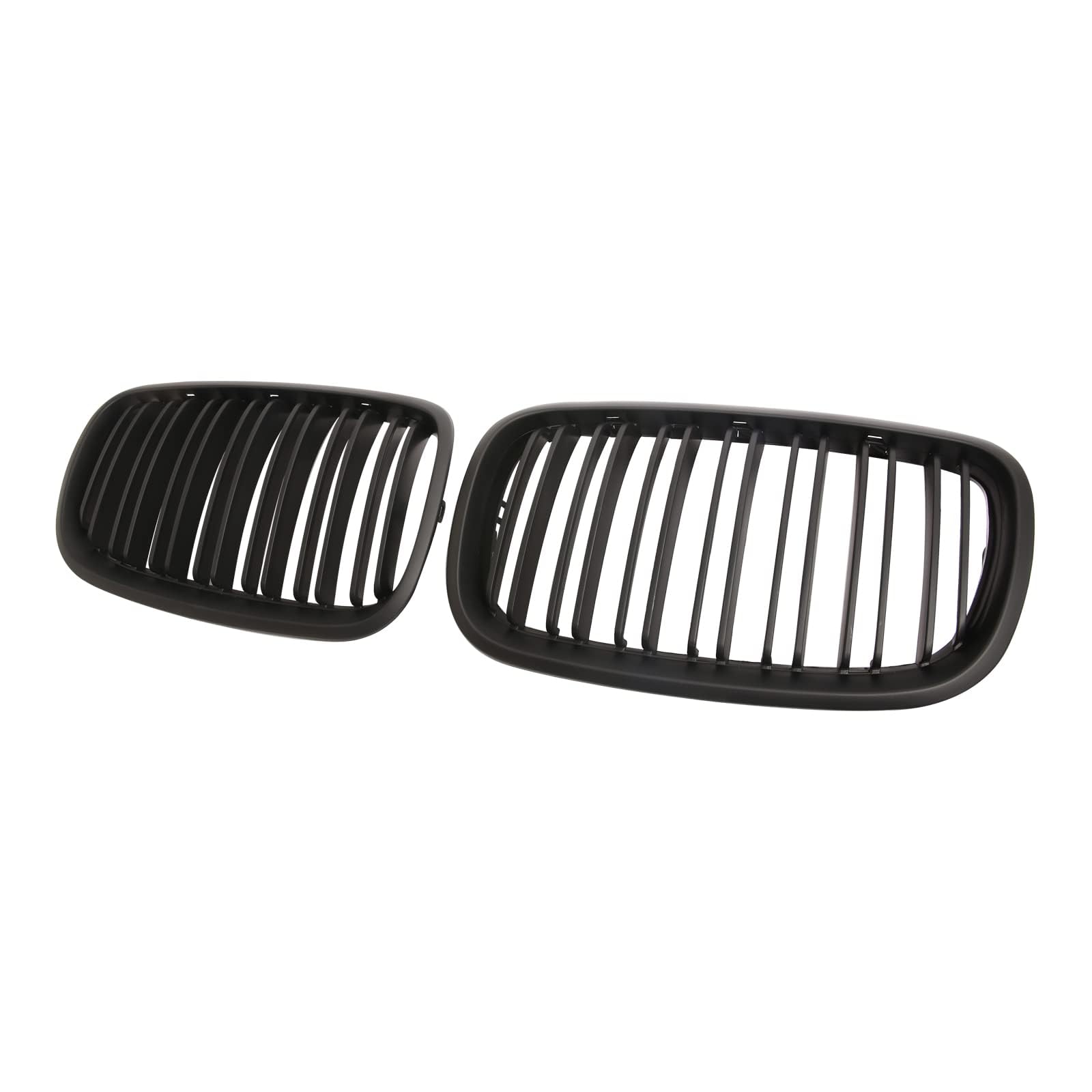 BILLDIO ABS E70 Grill, 2 pc Set Front Kidney Grille Compatible with 2007-2014 X5 E70 X6 E71 (Double Line Matte black Grills)