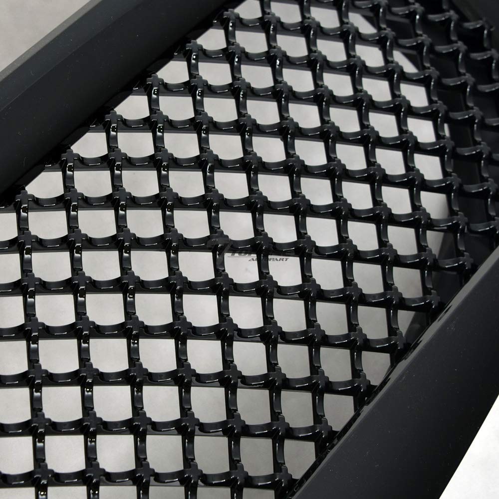Topline Autopart Glossy Black Mesh Front Bumper Grill Guard ABS for 06-11 Chevy HHR