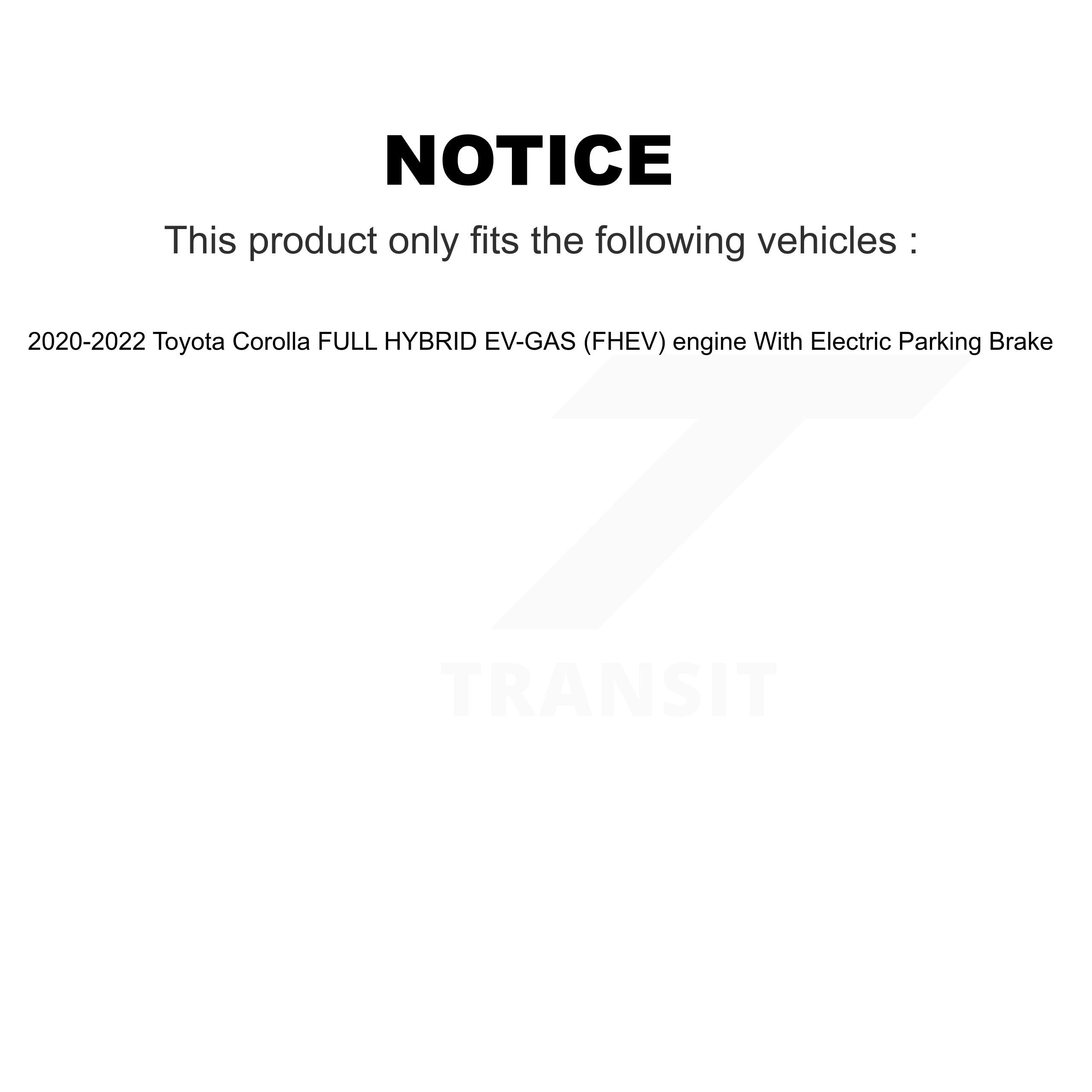 Cmx Front Rear Ceramic Brake Pads Kit Replacement For 2020-2022 Toyota Corolla Full Hybrid Ev-Gas (Fhev) Engine With Electric Pa