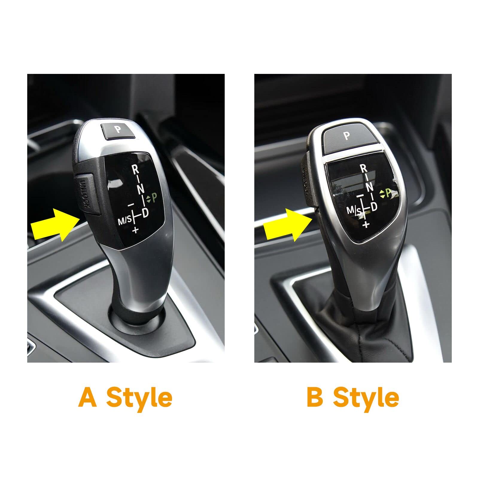 Hengyueshang Car Sticker Decals Gear Shift Knob Cover Carbon Color Abs Trim Fits For Bmw F20 F21 F22 F30 F31 F32 F33 F34 F35 F36 F07 F10 F12 F15 F16 F25 F26 Accessories (Style B)