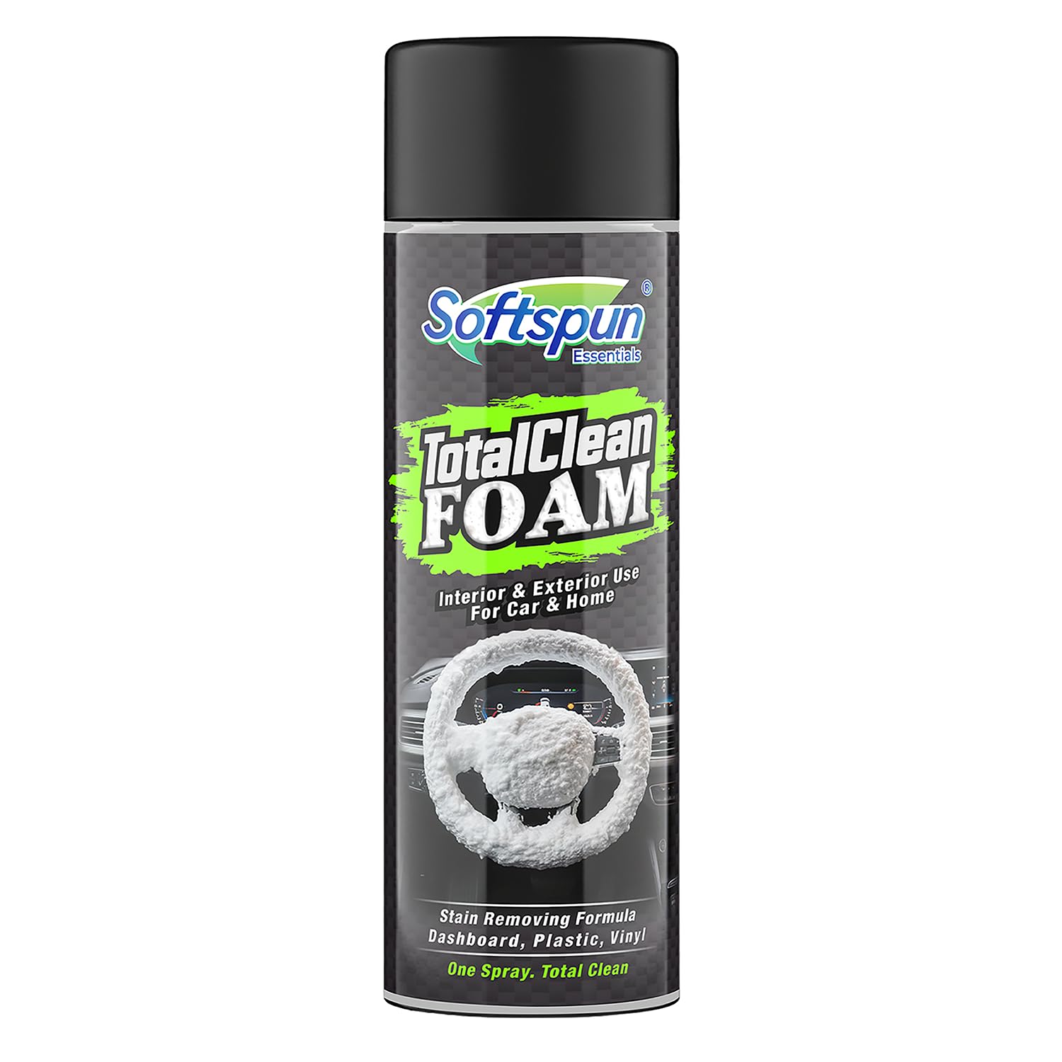 SOFTSPUN Essentials Total Cleaner Foam 500ml for Car & Bike | MultiSurface Cleaner for Interior & Exterior, Dashboard, Plastic,