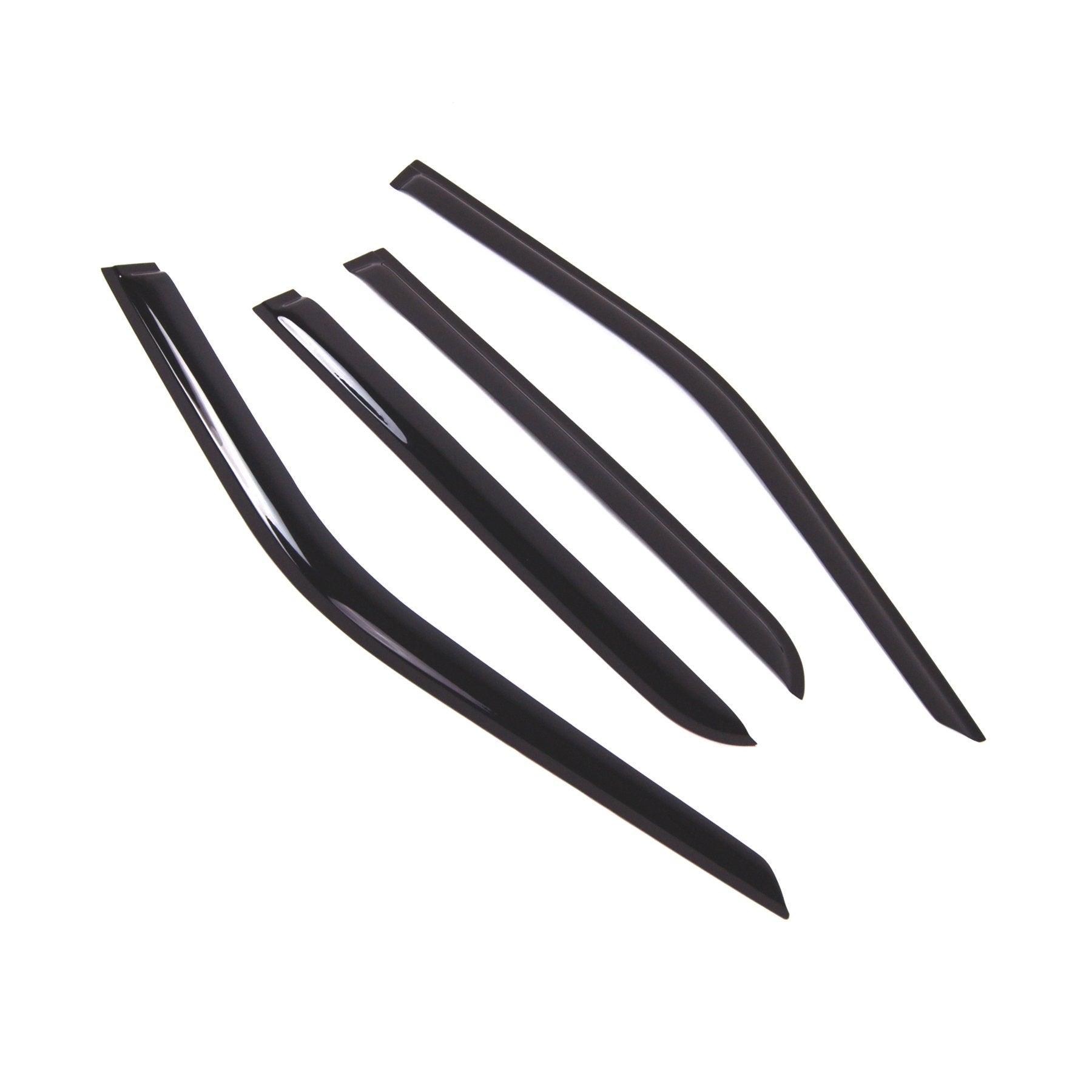Tuningpros WD2-791 Dark Smoke 4 Pcs Set Window Visor (Outside Mount) Deflector Rain Guard Compatible with 2015-2016 Ford F-150 S