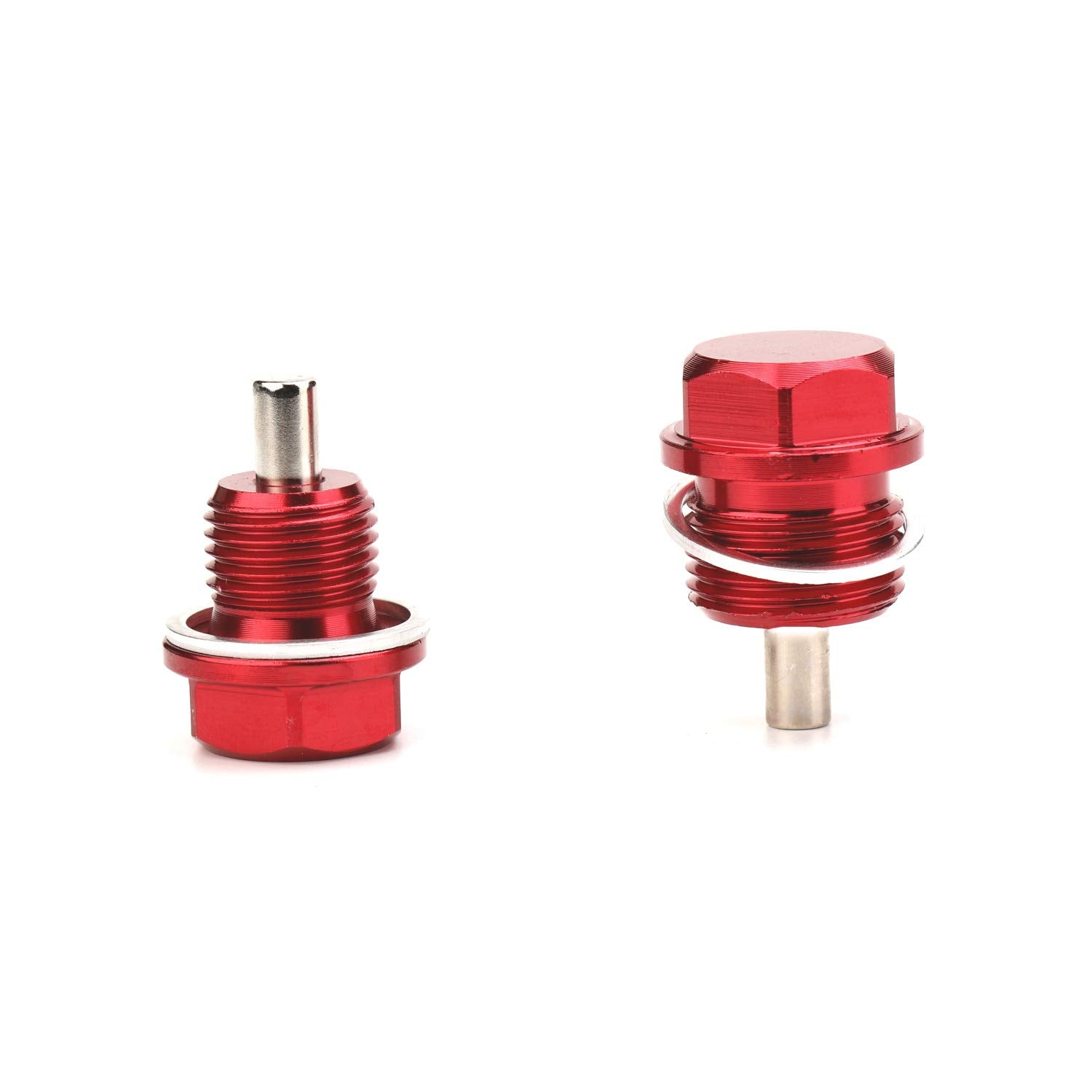 Magnetic Oil Drain Plug Magnetic Sump Drain Nut Oil Drain Bolt (12X1.5,Red)