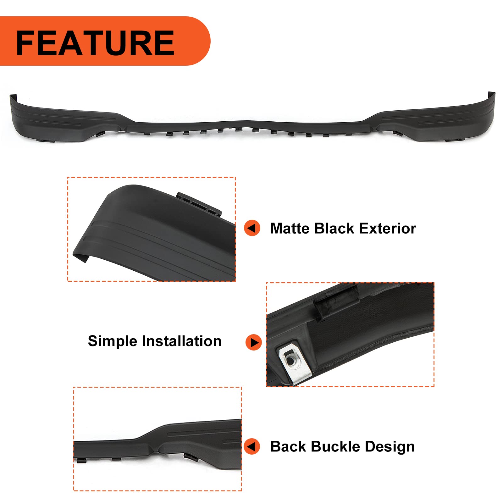 ECOTRIC Front Lower Valance Panel Air Dam Bumper Deflector for 2014-2015 Silverado 1500, Black, Plastic, Model AP-047