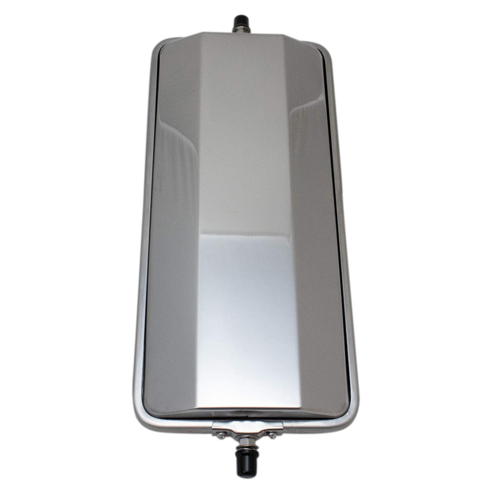 TRQ West Coast Mirror Set - Manual Stainless Steel Convex Glass, Driver & Passenger Side, Silver with Black Bezel, Model MRA64342
