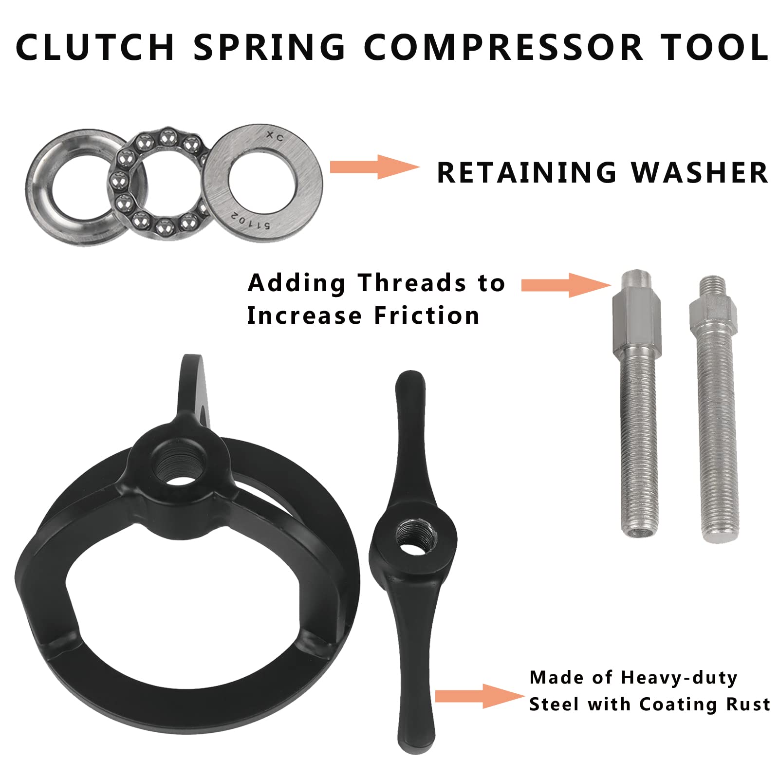 BAIONE Worldmotop Clutch Spring Compressor Tool for Harley 1340cc, Dyna XL, Sportster, Softail, Black, Model YC-Clutches-1