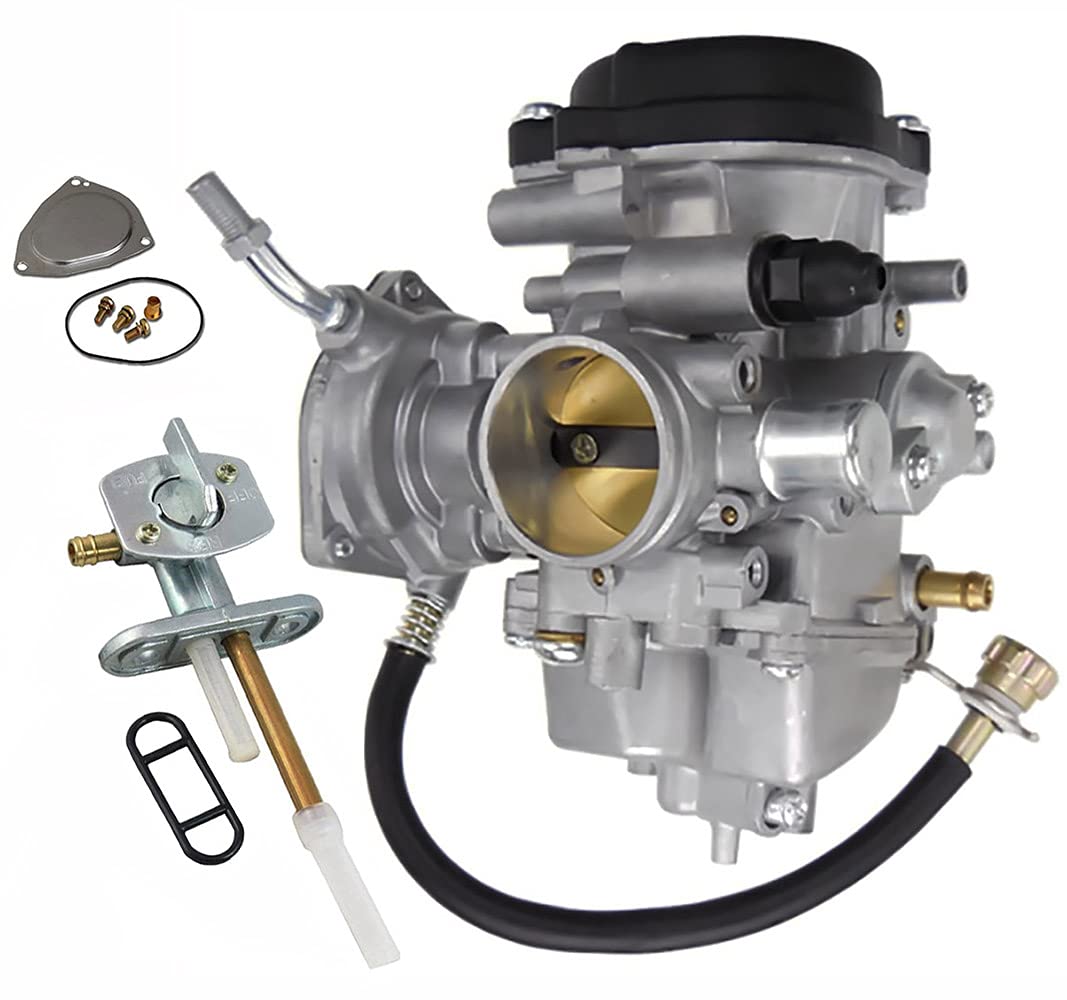 YFM400 Carburetor Fits For Yamaha Grizzly 450 Carb YFM450 YFM 450 Big Bear 400 2X4 4X4 YFM400 with Fuel Tank Switch Valve Petcoc