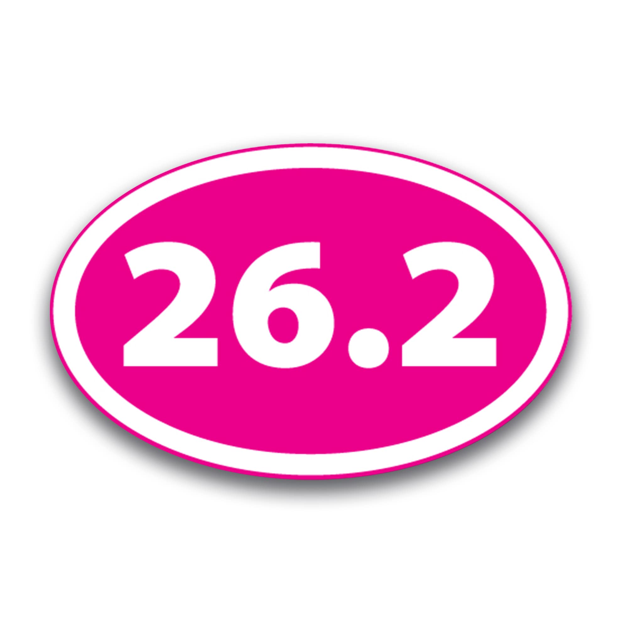 Magnet Me Up 26.2 Marathon Inverted Pink Oval Magnet Decal, 4X6 Inches, Heavy Duty Automotive Magnet For Car Truck Suv, Magnetic