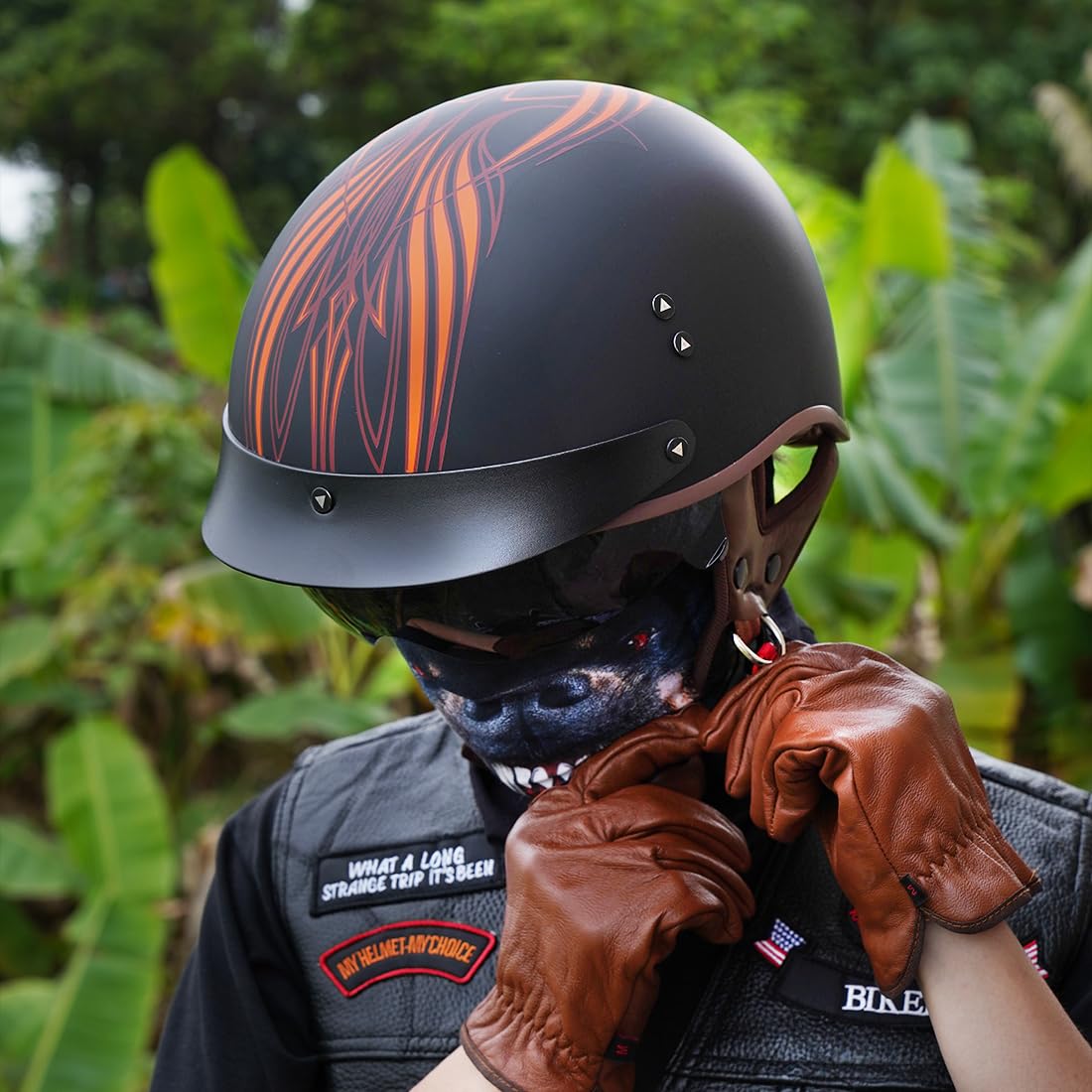 VCOROS Motorcycle Half Face Helmet DOT Approved, Large, Angel Color, Quick Release Buckle, ABS Material, Model MT-4
