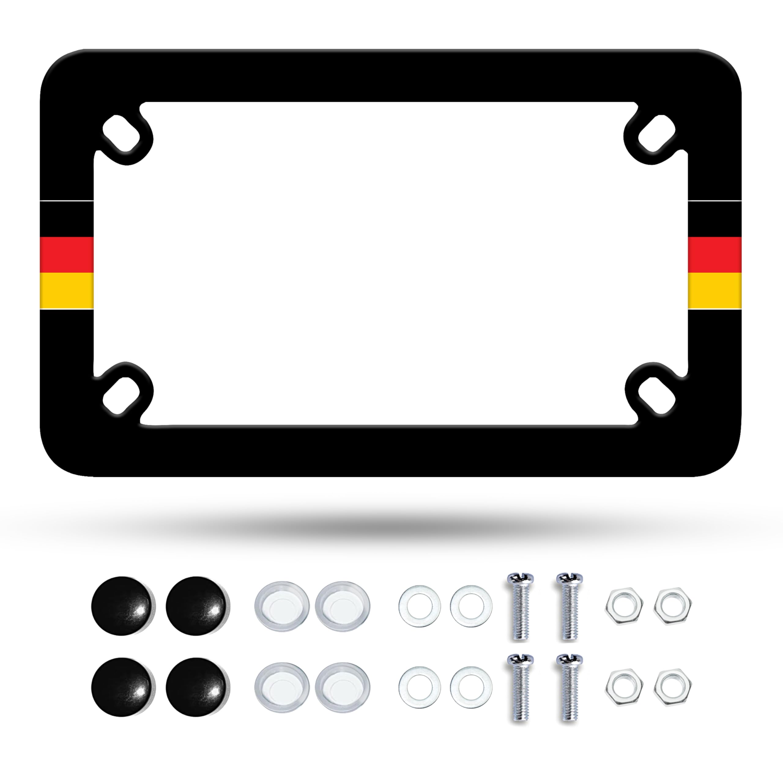 Motorcycle German Flag License Plate Frame Patriotic Stainless Steel Material Funny Motorbike License Plate Holder Motorcycle Ac