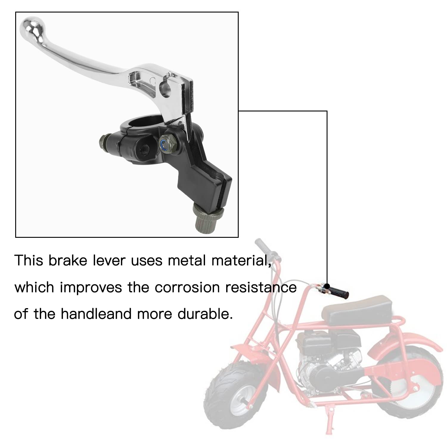 YOXUFA Mini Bike Brake Lever Kit + 61in Mini Bike Brake Cable Replacement for Coleman CT100U CC100X Baja Doodle Bug DB30 Motovox